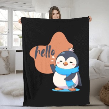 Discover Hello Penguin Fleece Blankets