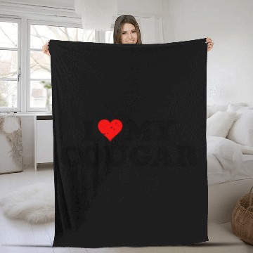Discover I Love Cougars Cougar Humor Valentine's Day 4WH1 Fleece Blankets