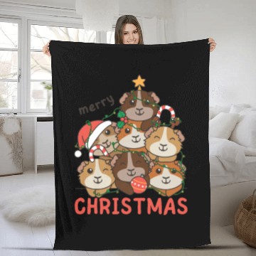 Discover Guinea Pig Christmas Tree Merry Christmas Fleece Blankets