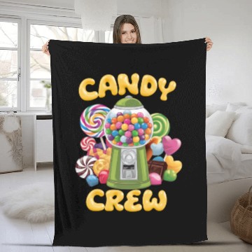Discover Candy Security Crew Lollipop Gummy Sweet Birthday Fleece Blankets