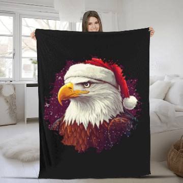 Discover Christmas eagle Fleece Blankets