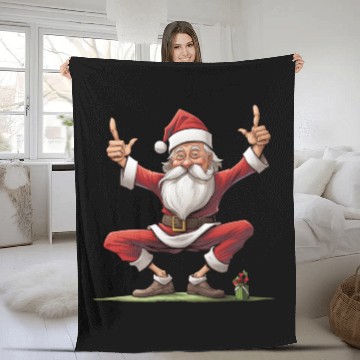 Discover Santas Yoga Fleece Blankets