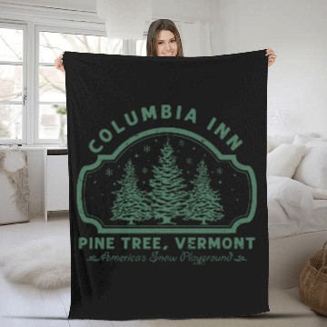 Discover Columbia Inn Pine Tree Vermont White Christmas Fleece Blankets