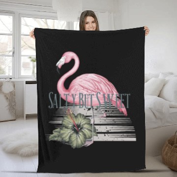 Discover Salty but Sweet - Tropical Flamingo Vibes Fleece Blankets