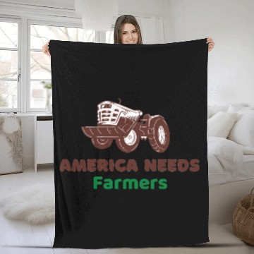 Discover America Needs Farmers Fleece Blankets