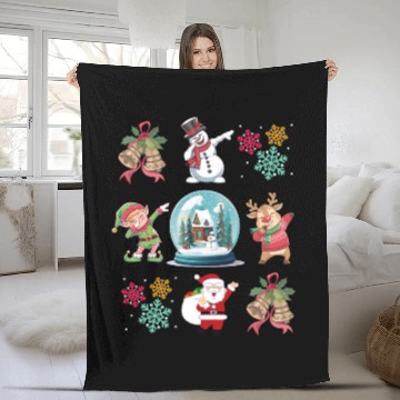 Discover Fun Dabbing Elf Snowman Reindeer Christmas Fleece Blankets