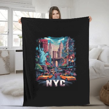 Discover New York City Fleece Blankets
