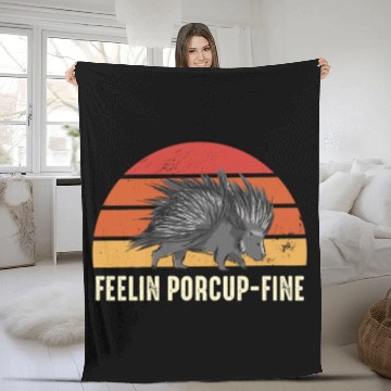 Discover Feelin Porcup-Fine Retro Sunset Porcupine Fleece Blankets