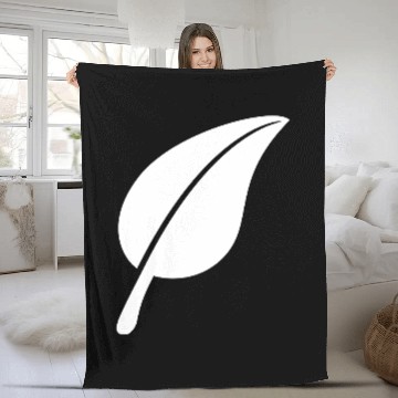Discover White Beautiful Leaf Eco Spring Summer Cool Nature Fleece Blankets