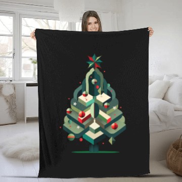 Discover Modern Christmas tree - elegance for the holidays Fleece Blankets