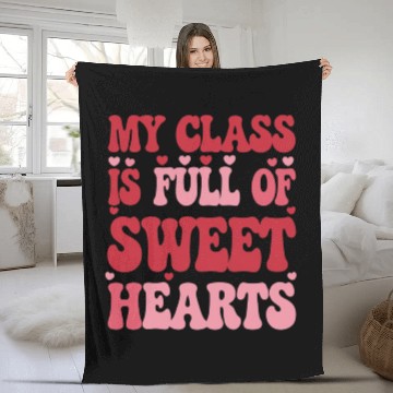 Discover My Class is Full of Sweethearts Valentine's Day Fleece Blankets