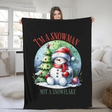 Discover I m a snowman not a snowflake Fleece Blankets