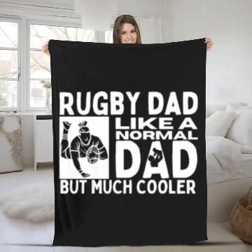 Discover Rugby Dad Father Quote Funny Rugby Player Fleece Blankets