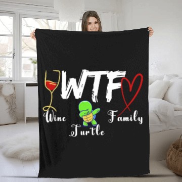 Discover WTF Wine Turtle Family Fleece Blankets