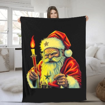 Discover Gothic Mystic Santa Art Fleece Blankets
