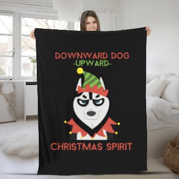 Discover Downward Dog, Upward Christmas Spirit Fleece Blankets