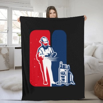 Discover major league welder sticker Iconic Welder Design T Fleece Blankets