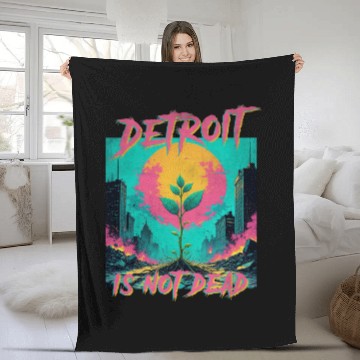 Discover Detroit is not dead vintage retro punk Fleece Blankets