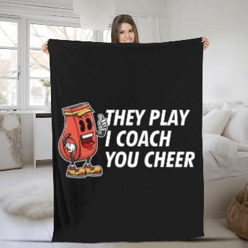 Discover I Coach You Cheer Funny Coaching Humor Mentor Chee Fleece Blankets