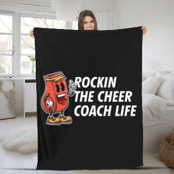 Discover Rockin the Cheer Coach Funny Cheerleading Humor Fleece Blankets
