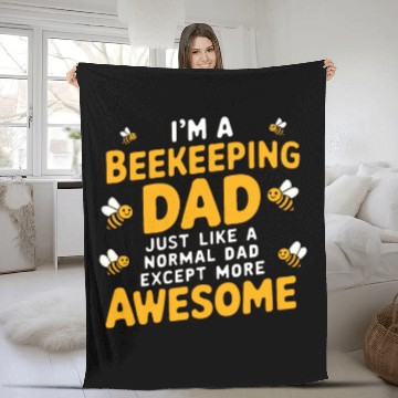 Discover Beekeeping dad Fleece Blankets