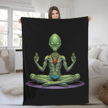 Discover Alien Yogi Fleece Blankets