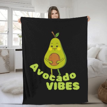 Discover avocado vibes Fleece Blankets