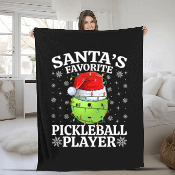 Discover Santa's Favorite Pickleball Player Fleece Blankets