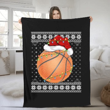 Discover Basketball Player Ugly Christmas Fleece Blankets