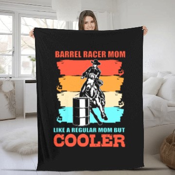 Discover Funny Barrel Racing Barrel Racer Mom Fleece Blankets