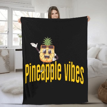 Discover Pineapple vibes Fleece Blankets