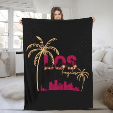 Discover Los Angeles City Fleece Blankets