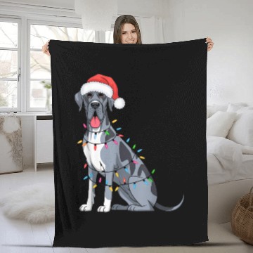 Discover Great Dane Christmas Lights Xmas Dogs Gifts Fleece Blankets