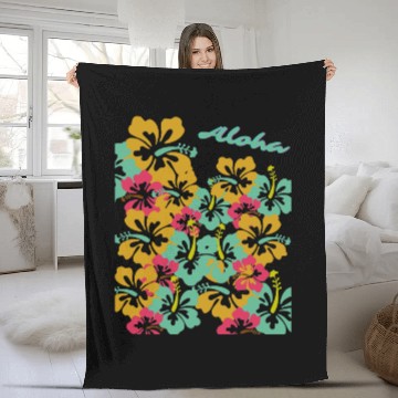 Discover Aloha Hibiscus Fleece Blankets