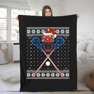 Discover Lacrosse Player Ugly Christmas Fleece Blankets