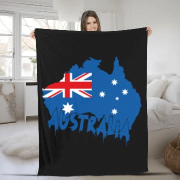 Discover Aussie Flag Map Fleece Blankets Design