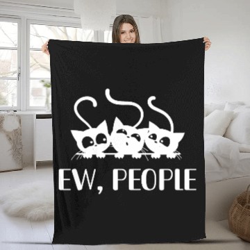 Discover Cat Lover Fleece Blankets, Ew People, Funny Gift For Cat