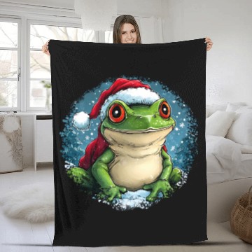 Discover Frogs Christmas Fleece Blankets