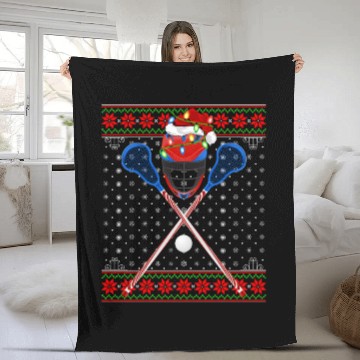 Discover Lacrosse Player Christmas Fleece Blankets