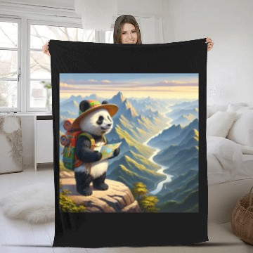 Discover Panda Adventure Fleece Blankets