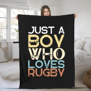Discover Rugby Player Just A Boy Who Loves Rugby Fleece Blankets