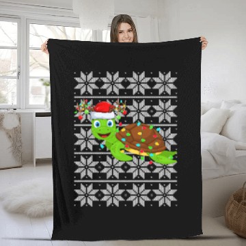 Discover Sea Turtle Christmas Lights Fleece Blankets