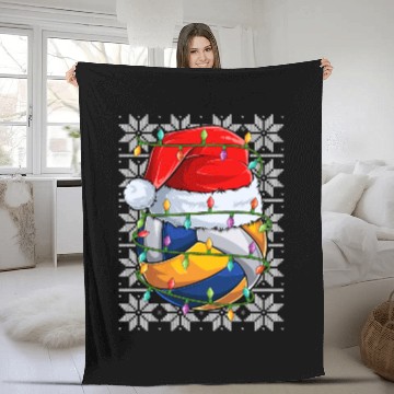 Discover Volleyball Christmas Lights Fleece Blankets