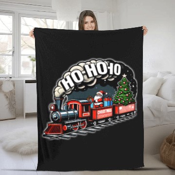 Discover Santa Train Jolly Journeys Fleece Blankets