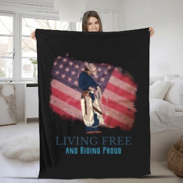 Discover Living Free and Riding Proud Fleece Blankets