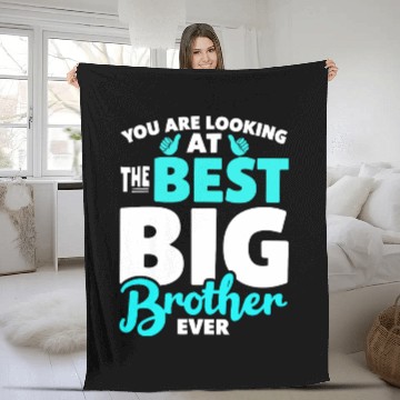 Discover you are looking at the best big brother ever Fleece Blankets