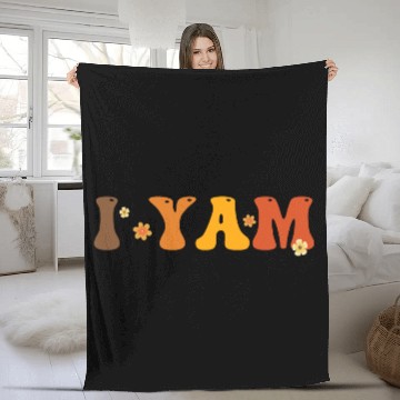 Discover Sweet Potato I Yam Groovy Flower Fleece Blankets