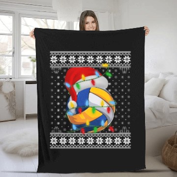 Discover Volleyball Christmas Fleece Blankets