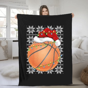 Discover Basketball Santa Fleece Blankets