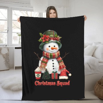 Discover Snowman Christmas Family Gathering Fleece Blankets